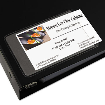C-Line® Self-adhesive Business Card Holders, Top Load, 2 X 3 1-2, Clear, 10-pack freeshipping - TVN Wholesale
